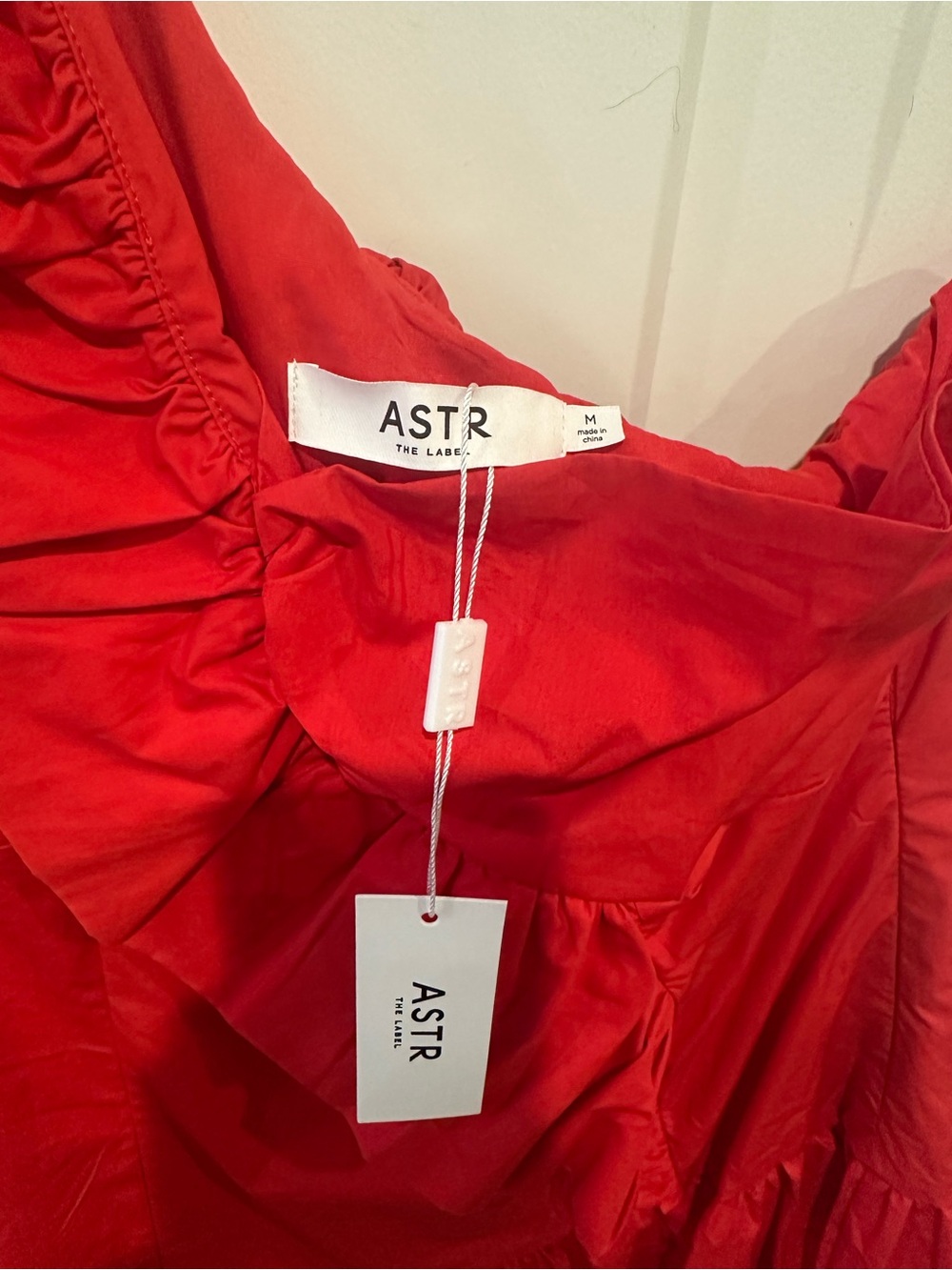 Astr One-Shoulder Ruffle Mini Dress in Red - Picture 3 of 4